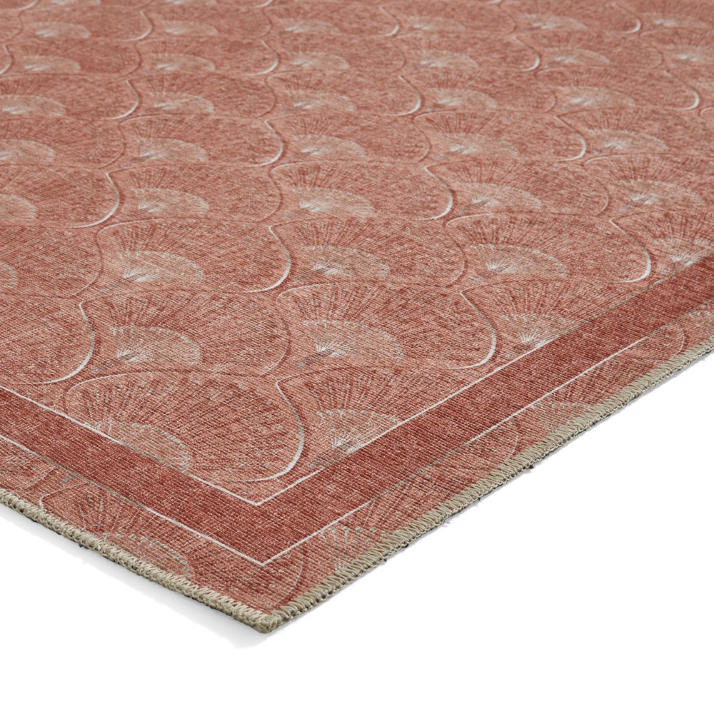 Deco Peacock Modern Washable Runner Rugs by Catherine Lansfield in Terracotta Orange